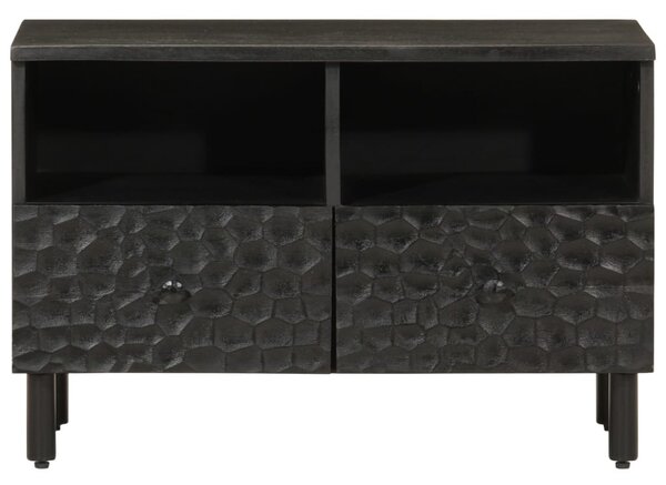 Fekete tömör mangófa TV-szekrény 70 x 33 x 46 cm