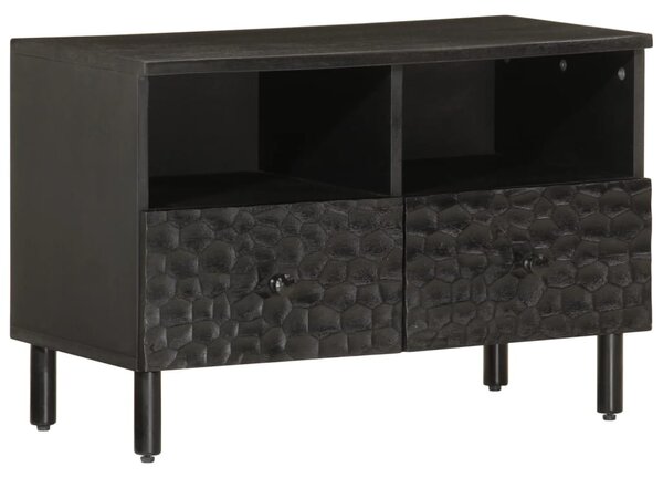 Fekete tömör mangófa TV-szekrény 70 x 33 x 46 cm