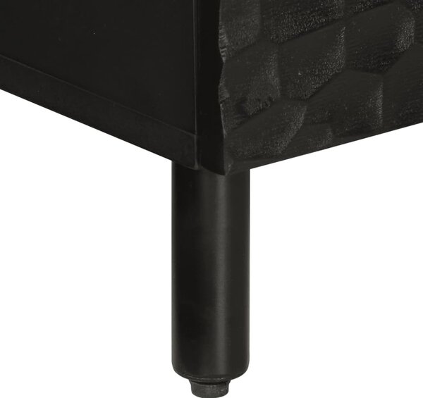 Fekete tömör mangófa TV-szekrény 70 x 33 x 46 cm