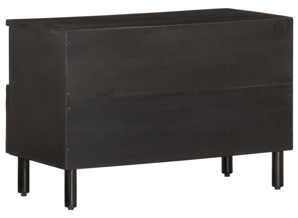 Fekete tömör mangófa TV-szekrény 70 x 33 x 46 cm