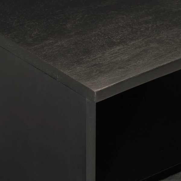 Fekete tömör mangófa TV-szekrény 70 x 33 x 46 cm