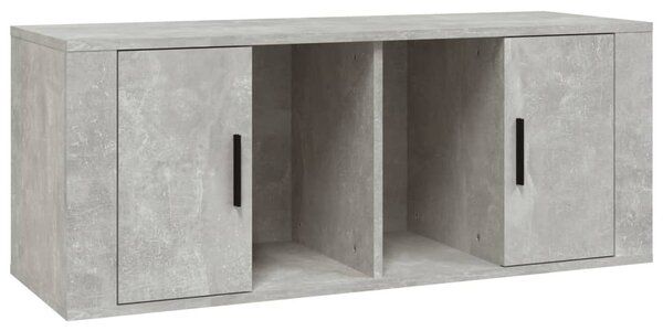Betonszürke szerelt fa TV-szekrény 100x35x40 cm