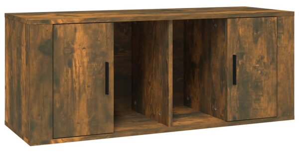Füstös tölgy színű szerelt fa TV-szekrény 100 x 35 x 40 cm