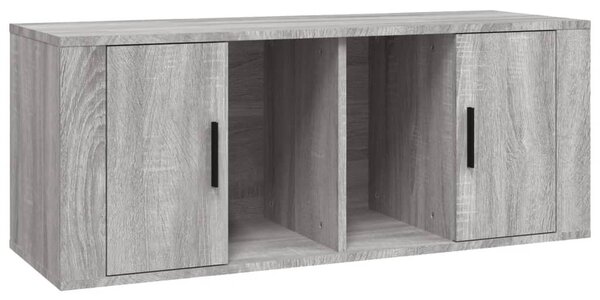 Szürke sonoma színű szerelt fa TV-szekrény 100 x 35 x 40 cm