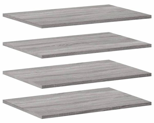 4 db szürke sonoma színű szerelt fa fali polc 60 x 40 x 1,5 cm