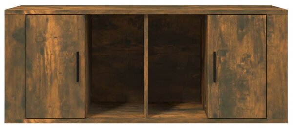 Füstös tölgy színű szerelt fa TV-szekrény 100 x 35 x 40 cm