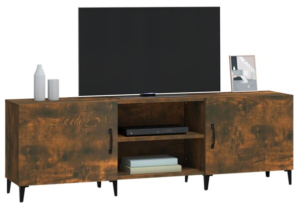 Füstös tölgy színű szerelt fa TV-szekrény 150 x 30 x 44,5 cm