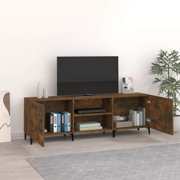 Füstös tölgy színű szerelt fa TV-szekrény 150 x 30 x 44,5 cm