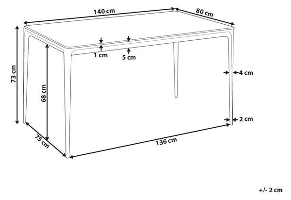 Étkezőasztal JOLLEIN Fehér márvány 140 cm 80 cm Üveg