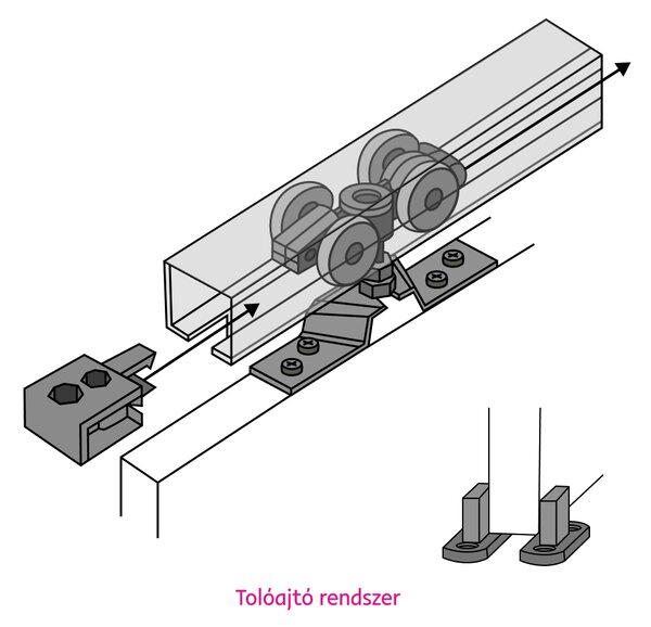 KONDELA Tolóajtó, artisan tölgy/artisan tölgy/ezüst, SALDOR 90 1