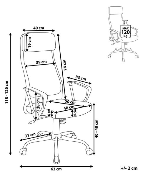 Irodai szék PIONEER II Fekete