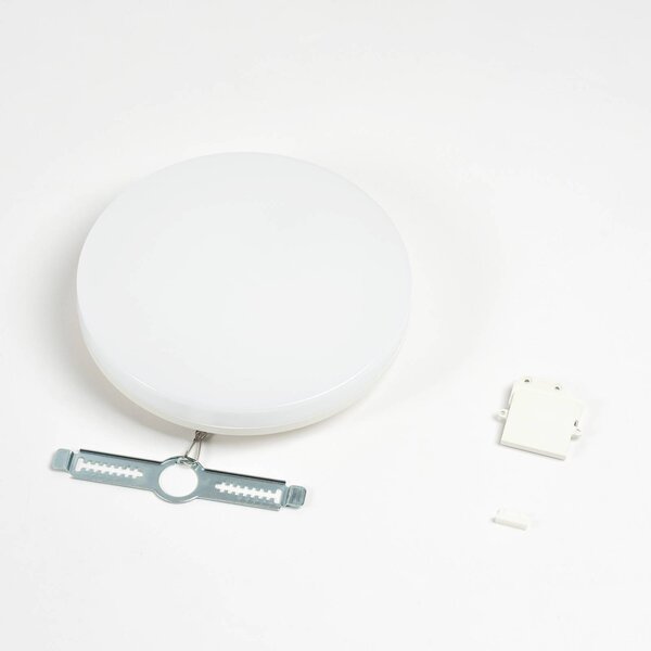 PRIOS Prios LED mennyezeti lámpa Artin, Ø 33 cm, fehér, CCT, IP65, Fehér / opál, Fürdőszoba, Műanyag, Modern
