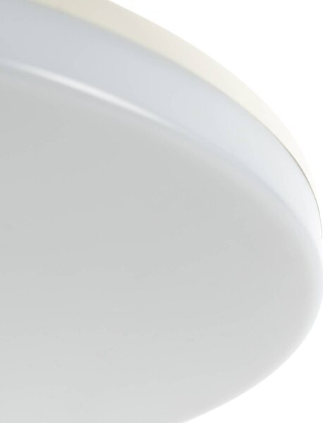 PRIOS Prios LED mennyezeti lámpa Artin, Ø 33 cm, fehér, CCT, IP65, Fehér / opál, Fürdőszoba, Műanyag, Modern