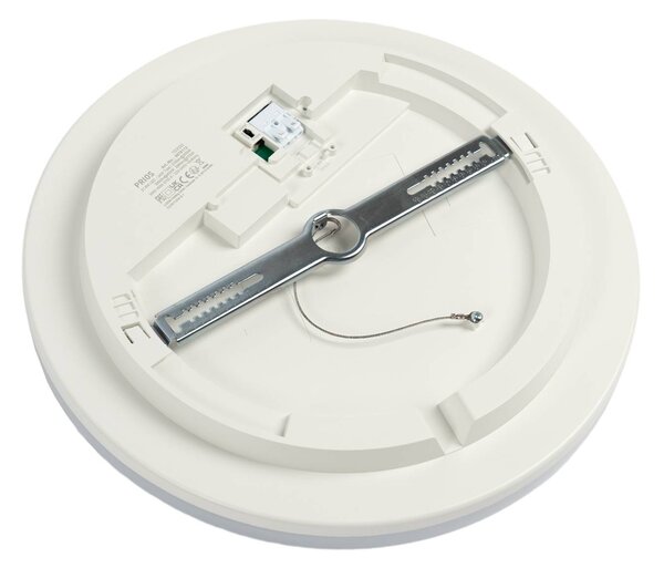 PRIOS Prios LED mennyezeti lámpa Artin, Ø 33 cm, fehér, CCT, IP65, Fehér / opál, Fürdőszoba, Műanyag, Modern