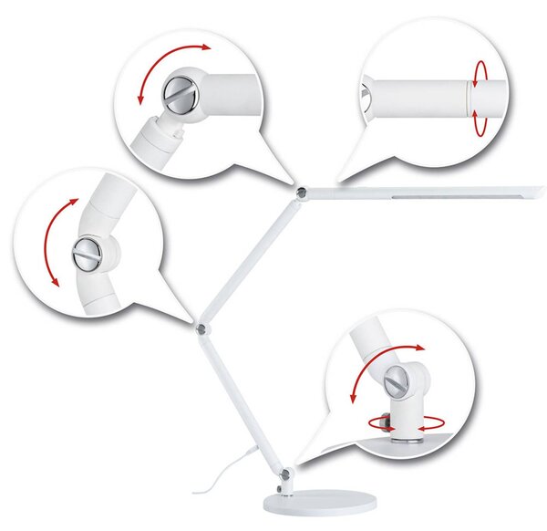 Paulmann FlexBar LED íróasztal lámpa, fehér, 36 cm, CCT, dimmelhető, Fehér / opál, Dolgozószoba / Iroda, Alumínium, Modern