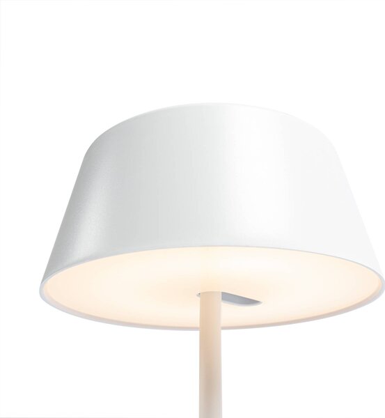 Lindby Milica LED asztali lámpa, fehér, fényerőszabályozható, dimmelhető, Fehér / opál, Nappali / Étkező, fém, Skandináv