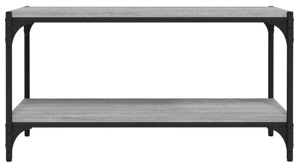Szürke sonoma színű szerelt fa és acél TV-szekrény 80x33x41 cm