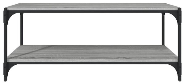 Szürke sonoma színű szerelt fa és acél TV-szekrény 100x33x41 cm