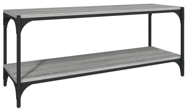 Szürke sonoma színű szerelt fa és acél TV-szekrény 100x33x41 cm