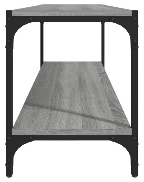 Szürke sonoma színű szerelt fa és acél TV-szekrény 100x33x41 cm