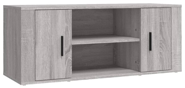 Szürke sonoma színű szerelt fa TV-szekrény 100 x 35 x 40 cm