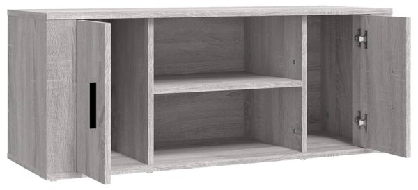 Szürke sonoma színű szerelt fa TV-szekrény 100 x 35 x 40 cm