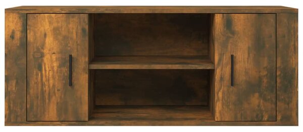 Füstös tölgy színű szerelt fa TV-szekrény 100 x 35 x 40 cm