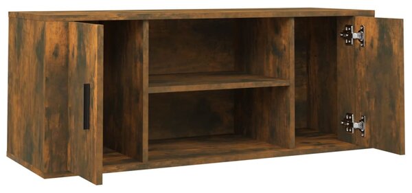 Füstös tölgy színű szerelt fa TV-szekrény 100 x 35 x 40 cm