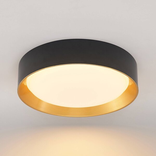 Lindby Kambia LED mennyezeti lámpa, 45 cm, Fekete, Nappali / Étkező, Alumínium, Modern