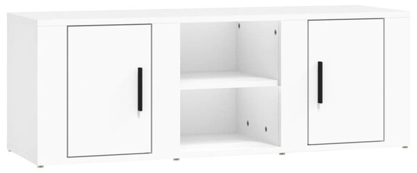 Fehér szerelt fa TV-szekrény 100x31,5x35 cm