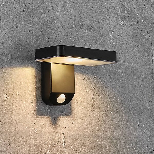 Nordlux LED-es napelemes fali világítás Rica Square, szögletes, Fekete, Műanyag, Modern