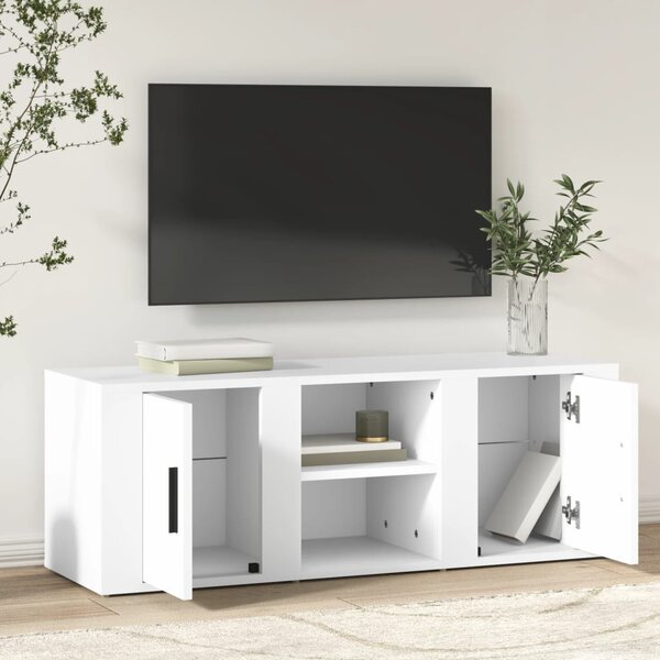 Fehér szerelt fa TV-szekrény 100x31,5x35 cm