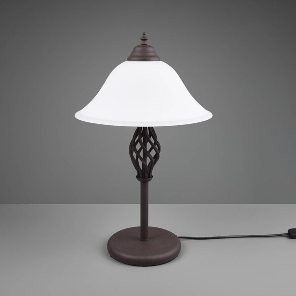 Trio Lighting Asztali lámpa Rustica zsinórkapcsolóval, rozsda, Barna / rozsda, Nappali / Étkező, fém, Antik