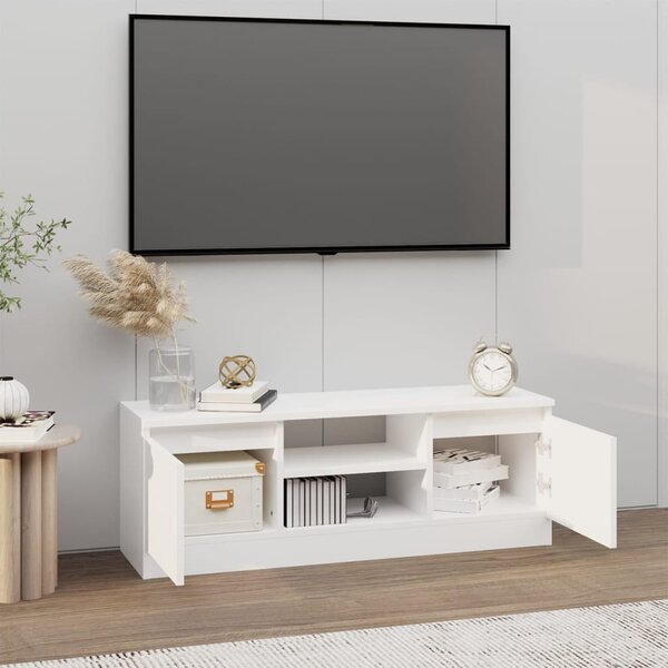 Fehér TV-szekrény ajtóval 102 x 30 x 36 cm