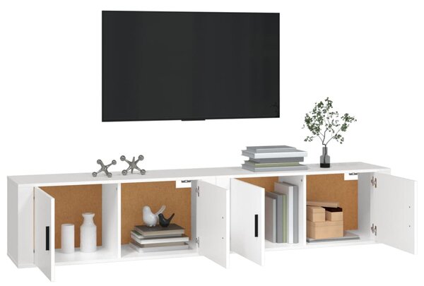 2 db fehér falra szerelhető TV-szekrény 100 x 34,5 x 40 cm