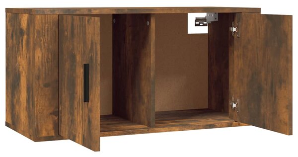 3 db füstös tölgy színű fali TV-szekrény 80 x 34,5 x 40 cm