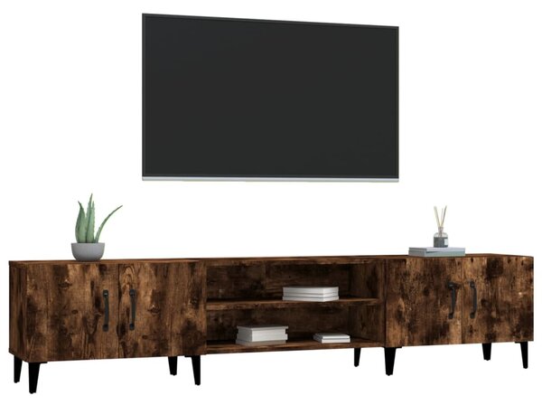 Füstös tölgy színű szerelt fa TV-szekrény 180x31,5x40 cm