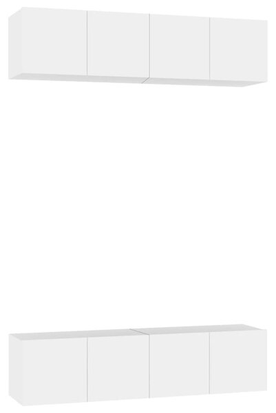 4 db fehér szerelt fa TV-szekrény 60 x 30 x 30 cm