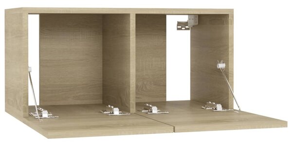 4 db sonoma tölgy színű szerelt fa TV-szekrény 60 x 30 x 30 cm