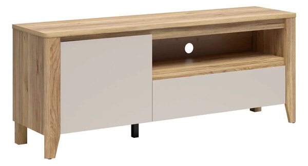 TV-állvány Talduno 100, Laminált forgácslap, 65x161x43cm, Kasmír, Világos tölgy