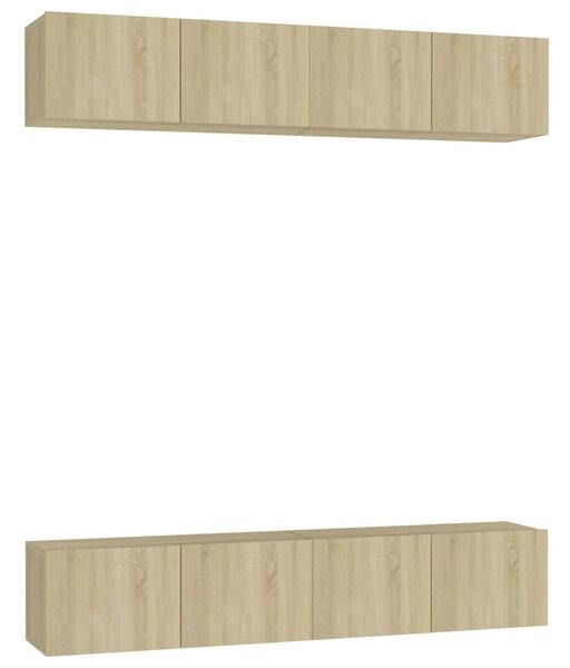 4 db sonoma tölgy színű szerelt fa TV-szekrény 80 x 30 x 30 cm