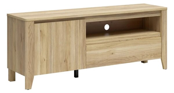 TV-állvány Talduno 100, Laminált forgácslap, 65x161x43cm, Világos tölgy