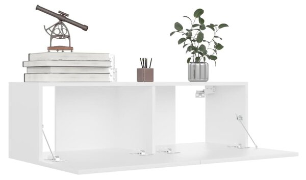 4 db fehér szerelt fa TV-szekrény 100 x 30 x 30 cm
