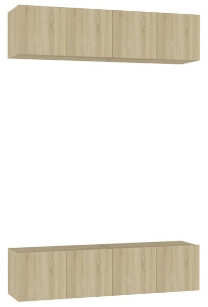 4 db sonoma tölgy színű szerelt fa TV-szekrény 60 x 30 x 30 cm