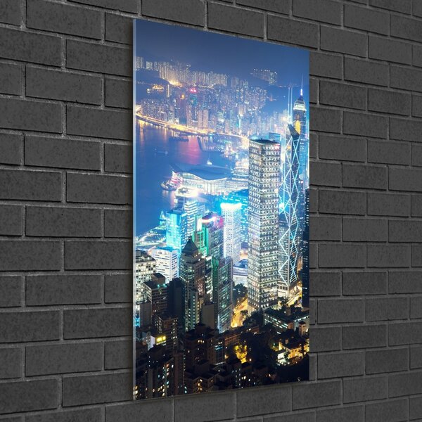 Akrilüveg fotó Hong kong éjjel