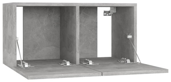 4 db betonszürke szerelt fa TV-szekrény 60 x 30 x 30 cm