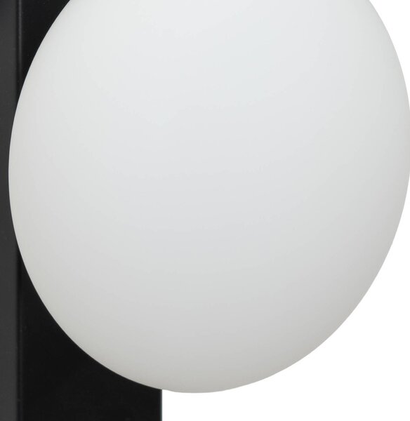 Lindby fali világítás Tavrik, fekete/fehér, magasság 30 cm, üveg, dimmelhető, Fekete, Fürdőszoba, Üveg, Modern