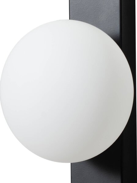 Lindby fali világítás Tavrik, fekete/fehér, magasság 30 cm, üveg, dimmelhető, Fekete, Fürdőszoba, Üveg, Modern