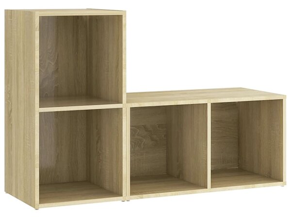 2 db sonoma tölgy színű szerelt fa TV-szekrény 72x35x36,5 cm
