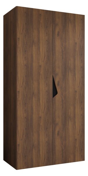 Gardróbszekrény Hartford 618, Laminált forgácslap, 202x100x52cm, Fekete, Dió